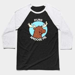 Puns A-moose Me Cute Funny Moose Pun Baseball T-Shirt